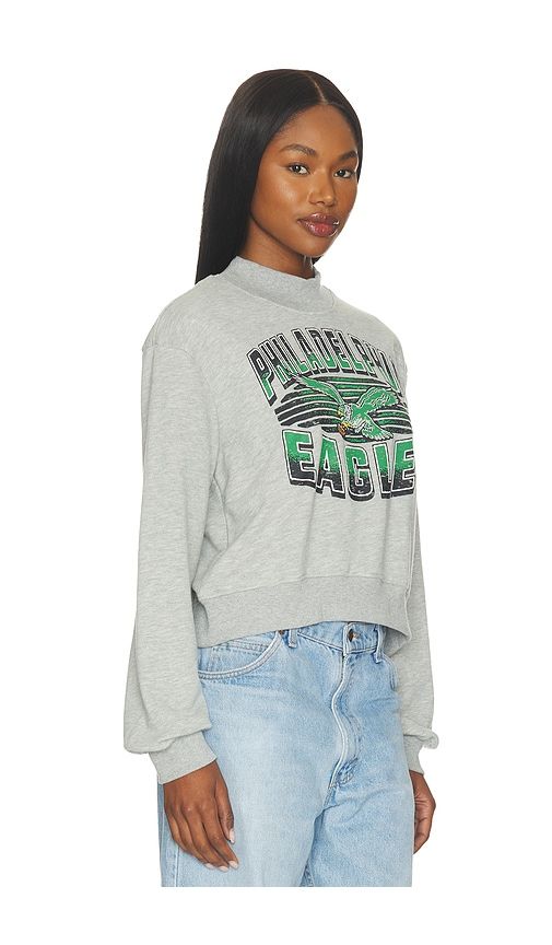 Eagles Mock Neck Fleece Sweatshirt in Grey. - size L (also in M, S, XS) - Junk Food - Modalova