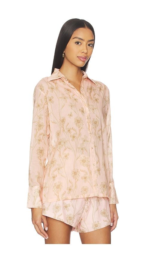 Coral Print Blouse in Peach. - size S (also in XS) - Karina Grimaldi - Modalova