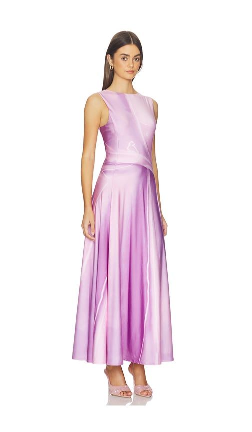 Illusion Print Kate Liquid Maxi Dress in Pink. - size M (also in S) - Kate Barton - Modalova
