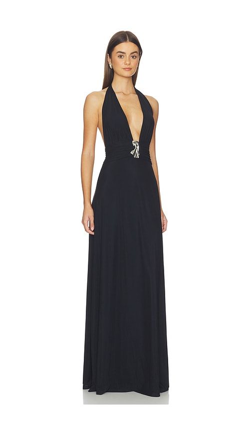 Plunge Neckline Mesh Halter Dress in . - size S (also in XS) - Kate Barton - Modalova