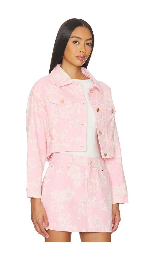 Pixie Cropped Denim Jacket in Pink. - size L (also in M, S, XS) - Kulani Kinis - Modalova