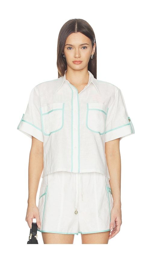 Cropped Button Up Shirt in White. - size L (also in M, XL) - Kulani Kinis - Modalova