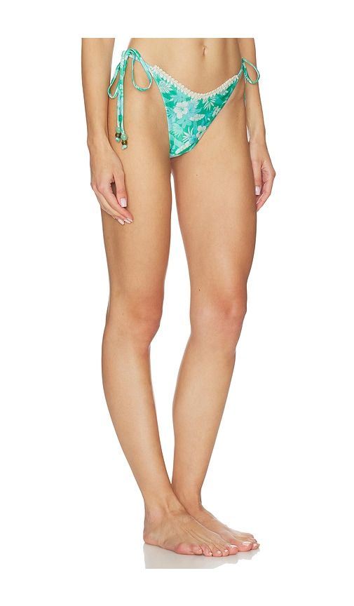Crochet Dipped Cheeky Tie Bikini Bottom in Teal. - size L (also in M, S) - Kulani Kinis - Modalova