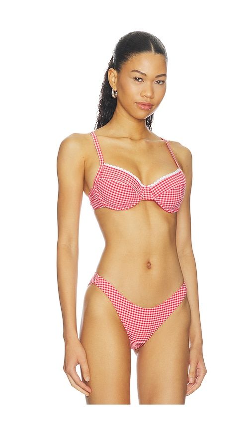 Scallop Crochet Underwire Bra Bikini Top in Red. - size M (also in S, XS) - Kulani Kinis - Modalova