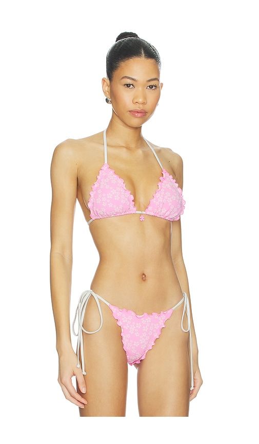 Lettuce Edge Bralette Bikini Top in Pink. - size M (also in S, XS) - Kulani Kinis - Modalova