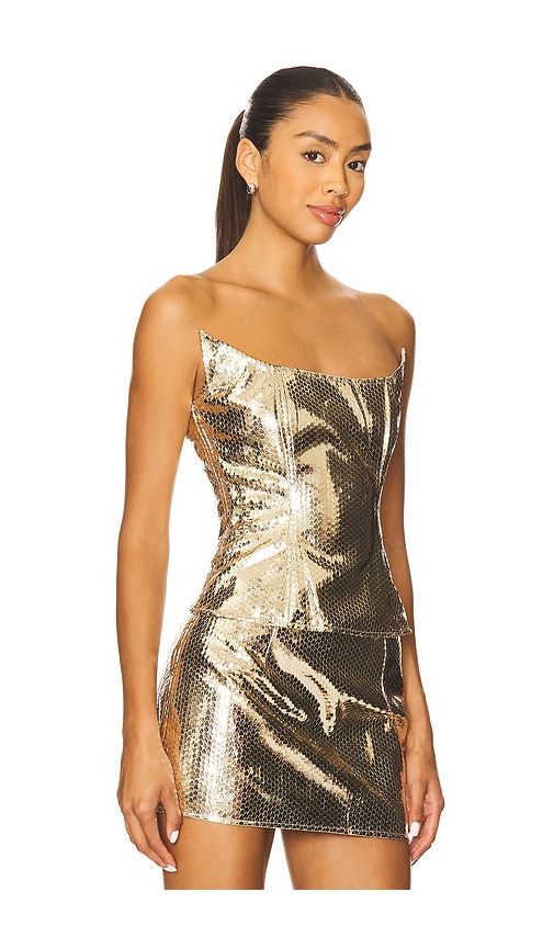 Ling Croc Corset in Metallic . - size L (also in XL, XS) - Kim Shui - Modalova