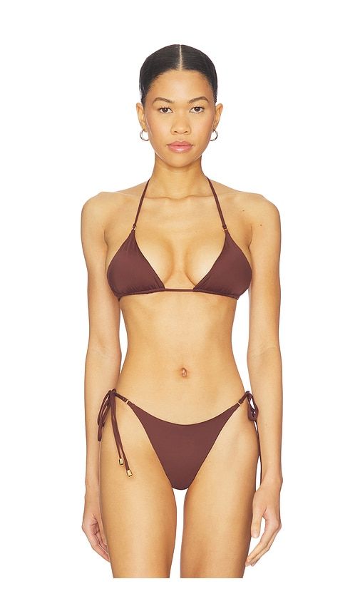Ashlyn Reversible Bikini Top in Brown. - size L (also in S, XL, XS) - KYA - Modalova