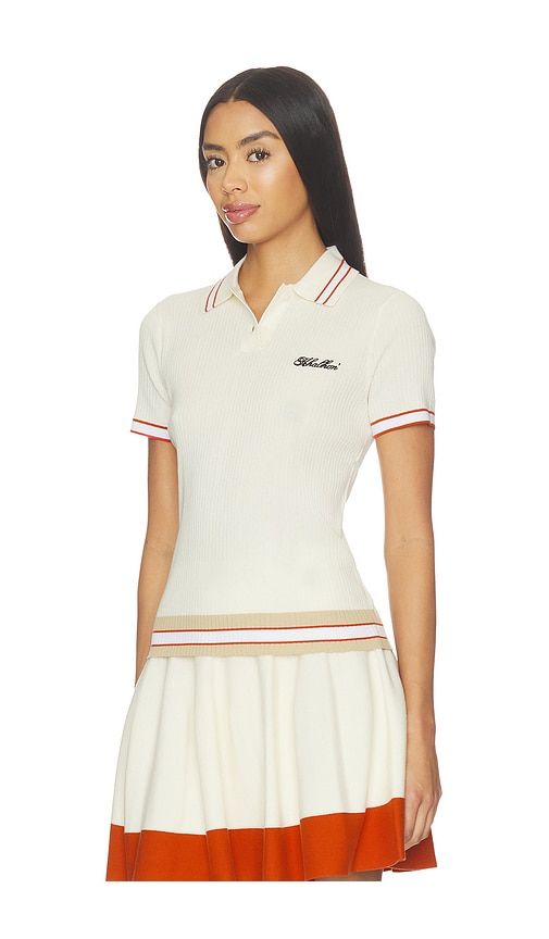 Varsity Tipped Rib Polo in Cream. - size M (also in S, XS) - Khalhon - Modalova