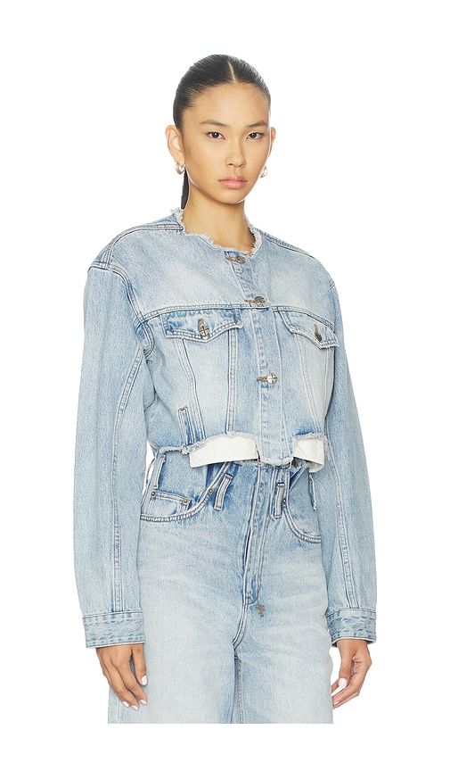 Torn Off Crop Trucker Jacket in Baby Blue. - size L (also in M, S) - Ksubi - Modalova