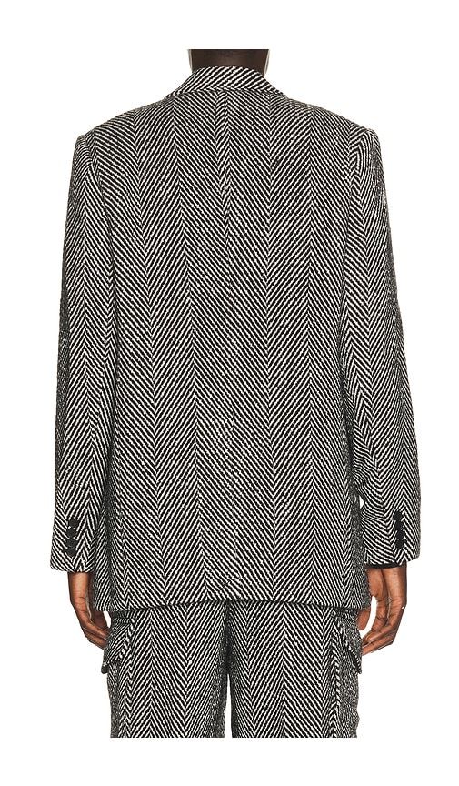 Eco Herringbone Longline Blazer in & White. - size L (also in M, S, XL/1X) - KROST - Modalova