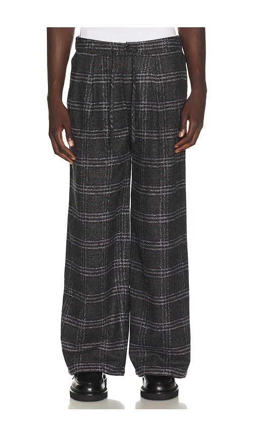 Eco Half-Elastic Plaid Pant in Charcoal. - size S (also in M, L, XL/1X) - KROST - Modalova