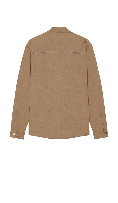 Blanket Stitch Shirt in Brown. - size L (also in M, S) - KROST - Modalova
