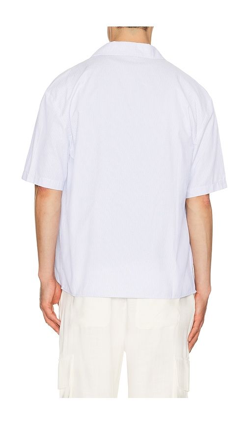 Cotton Stripe Bowling Shirt in Blue. - size L (also in M, S, XL/1X) - KROST - Modalova