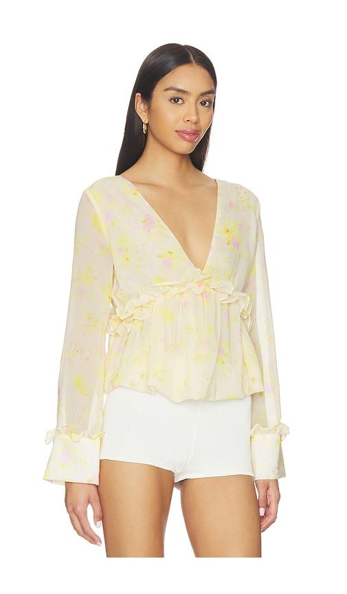 Cynthi Top in Lemon. - size 0 (also in 4, 6, 8) - KIKA VARGAS - Modalova