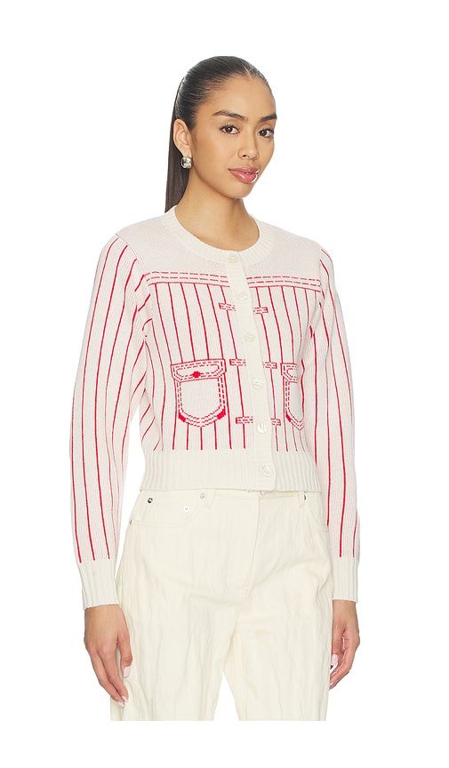 Trompe L'oeil Cardigan in Ivory,Red. - size S (also in XS) - Kenzo - Modalova