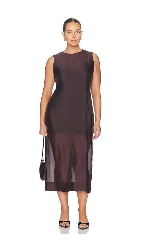 Hadley Midi Dress in Brown. - size L (also in XS) - L'Academie - Modalova