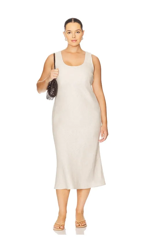 Eula Linen Midi Dress in Beige. - size M (also in S, XL, XXS) - L'Academie - Modalova
