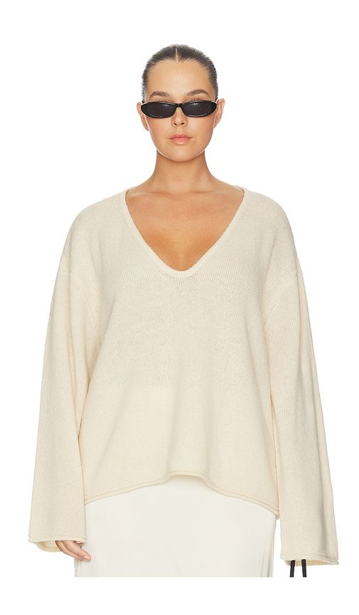 Brenne Neck Sweater in Ivory. - size L (also in XL) - L'Academie - Modalova
