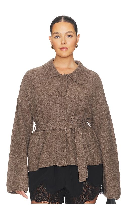 Jessamy Knit Belted Cardigan in Brown. - size M (also in S, XL) - L'Academie - Modalova