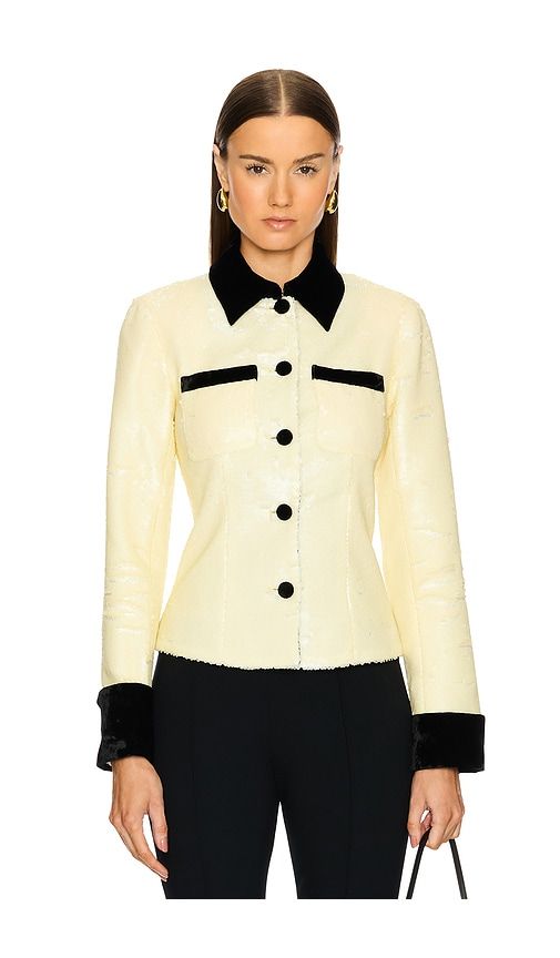 By Marianna Miya Sequin Jacket in Cream. - size L (also in M, S, XS) - L'Academie - Modalova
