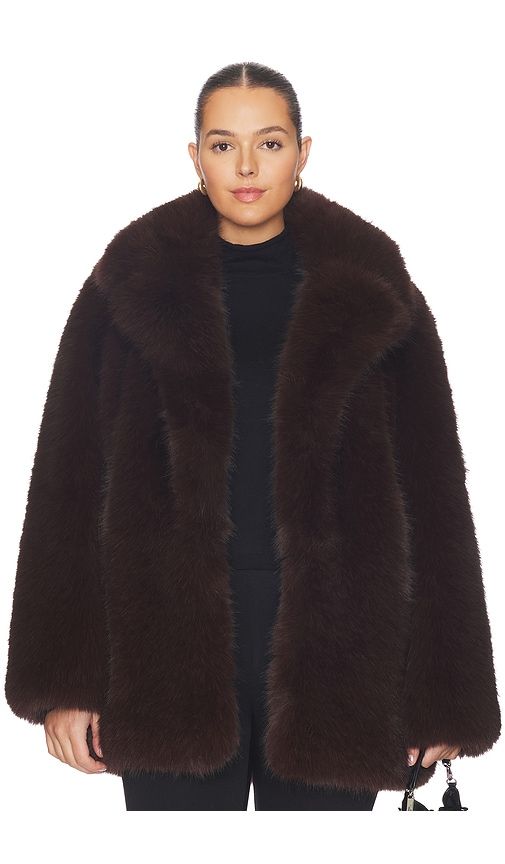 Gamine Faux Fur Jacket in Brown. - size L (also in M) - L'Academie - Modalova