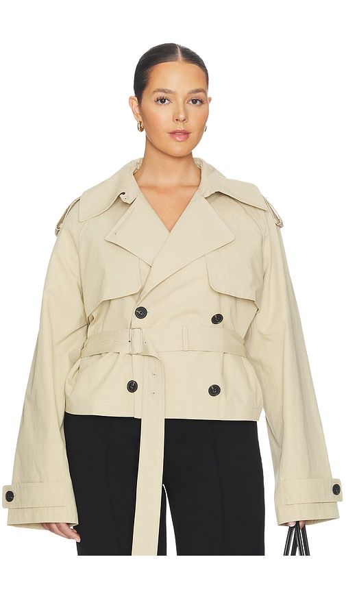 Kimmi Cropped Trench Jacket in . - size L (also in XL) - L'Academie - Modalova