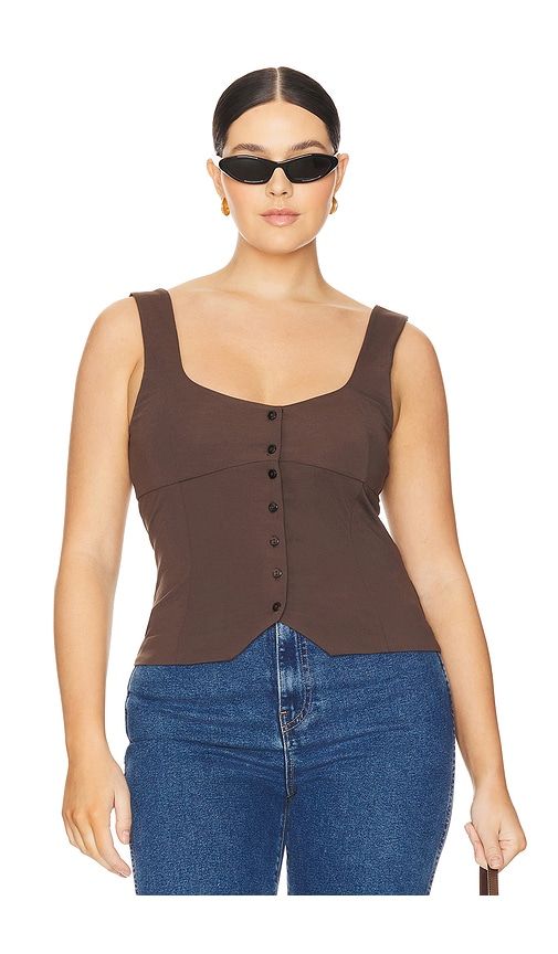 Evonne Top in Chocolate. - size L (also in M, XL) - L'Academie - Modalova