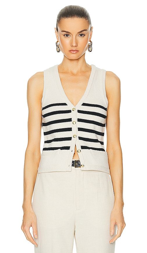 By Marianna Calanth Striped Vest in White. - size M (also in L, S, XL, XS) - L'Academie - Modalova