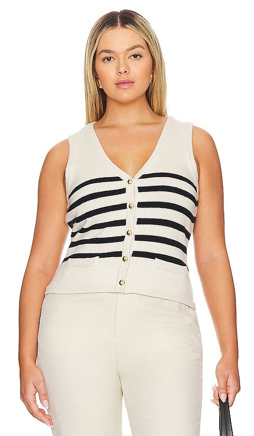 Calanth Striped Vest in White. - size XL (also in L) - L'Academie - Modalova