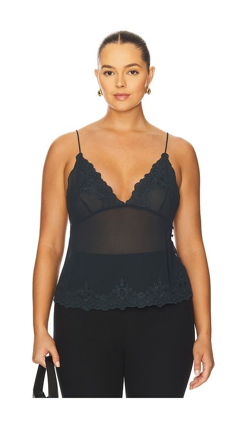 Aileen Embroidered Top in Grey. - size L (also in XL) - L'Academie - Modalova