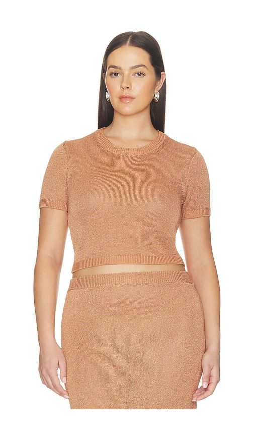 Sivan Knit Tee in Metallic . - size L (also in M, S, XL, XS, XXS) - L'Academie - Modalova