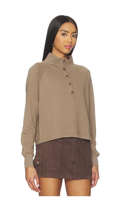 Alexander Half Button Up Pullover in Brown. - size L (also in M, S) - LA Made - Modalova
