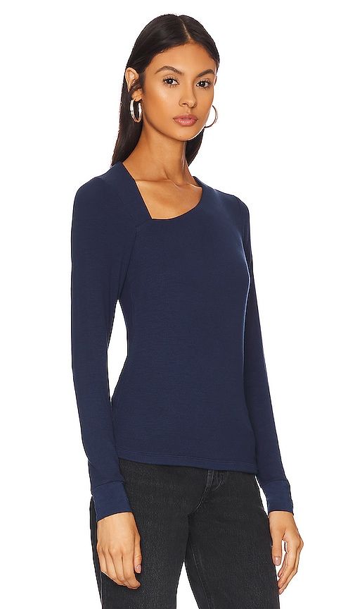 Ysabel Angled Neckline Top in Navy. - size L (also in M, S, XL, XS) - LA Made - Modalova