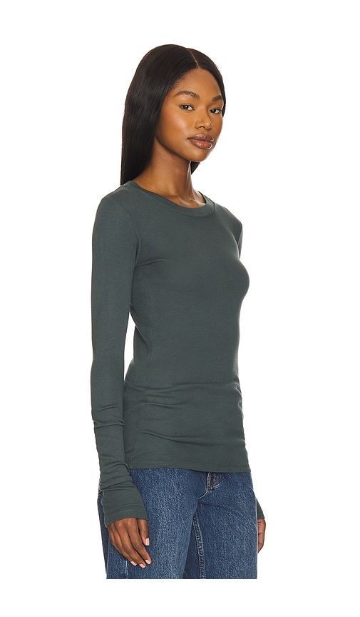 Long Sleeve Crew Neck Top in Dark Green. - size M (also in XS, XXL) - LA Made - Modalova