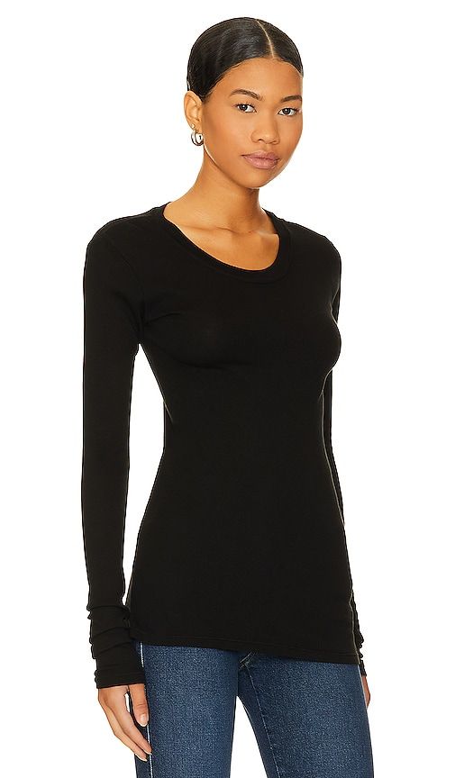 Long Sleeve Thermal Tee in Black. - size L (also in M, S, XS) - LA Made - Modalova