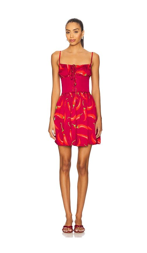 Slip Corset Mini Dress in Red. - size M (also in S, XS) - Leslie Amon - Modalova