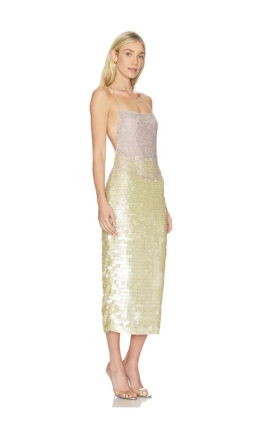 Lea Dress in Metallic Neutral. - size S (also in XS) - Leslie Amon - Modalova