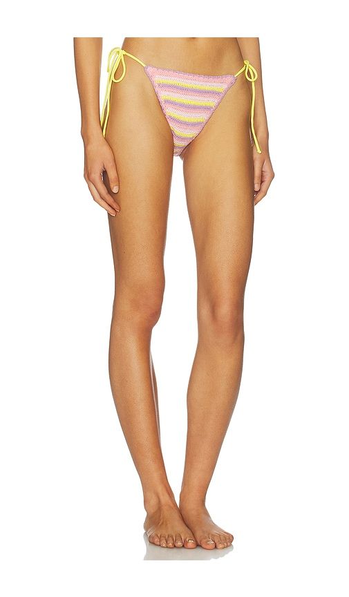 Oli Rainbow Crochet Bikini Bottom in Yellow,Pink. - size L (also in M, XL) - Leslie Amon - Modalova
