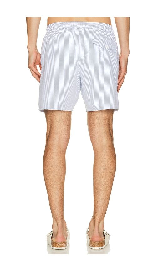 Mid Length Striped Textured Swim Trunk in White & in Blue. - size L (also in M, S, XL/1X) - Lacoste - Modalova