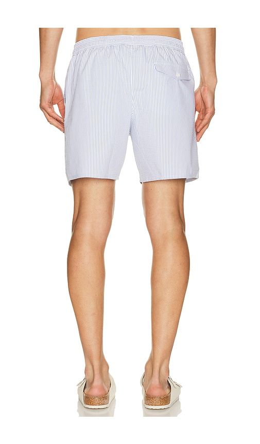 Mid Length Striped Textured Swim Trunks in Blue. - size L (also in M, S, XL/1X) - Lacoste - Modalova