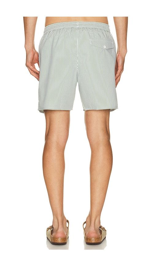 Mid Length Striped Textured Swim Trunks in Green. - size L (also in M, S, XL/1X) - Lacoste - Modalova