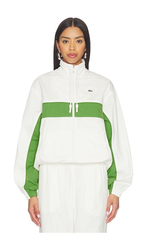 Relaxed Fit Twill Jacket in White,Green. - size 34 (also in 36, 40) - Lacoste - Modalova