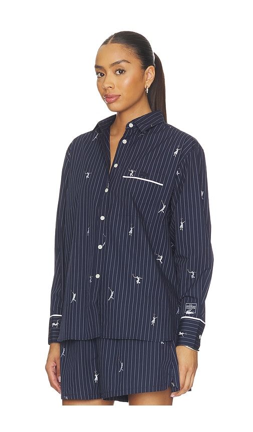 Oversize Fit Jacquard Shirt in Navy. - size 36 (also in 38) - Lacoste - Modalova
