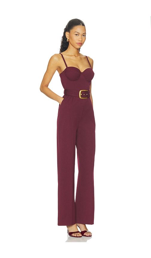 Jessa Bustier Tailored Jumpsuit in Burgundy. - size 0 (also in 10, 12, 2, 4, 6, 8) - L'AGENCE - Modalova
