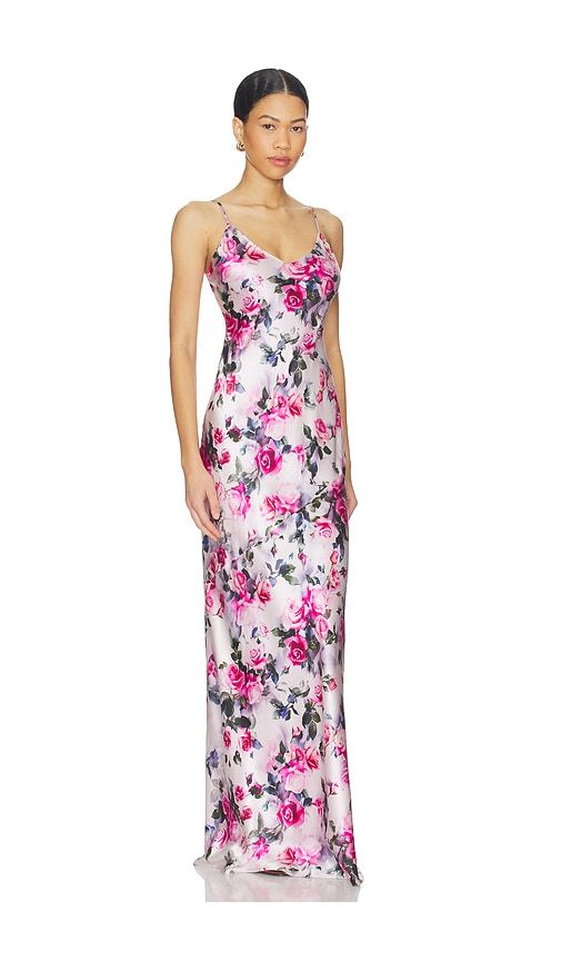 Serita Maxi V Neck Bias Dress in Pink. - size 2 (also in 6, 8) - L'AGENCE - Modalova