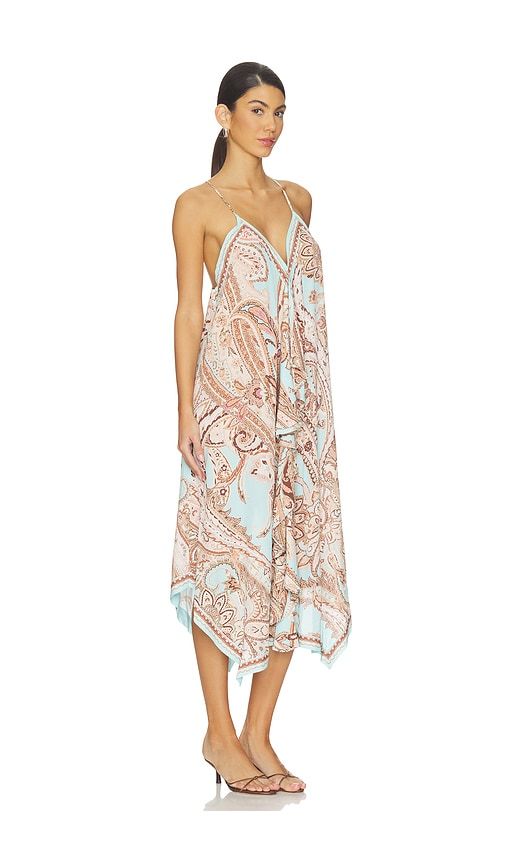 Elise Midi Dress in Blue,Brown. - size L (also in M, S) - L'AGENCE - Modalova