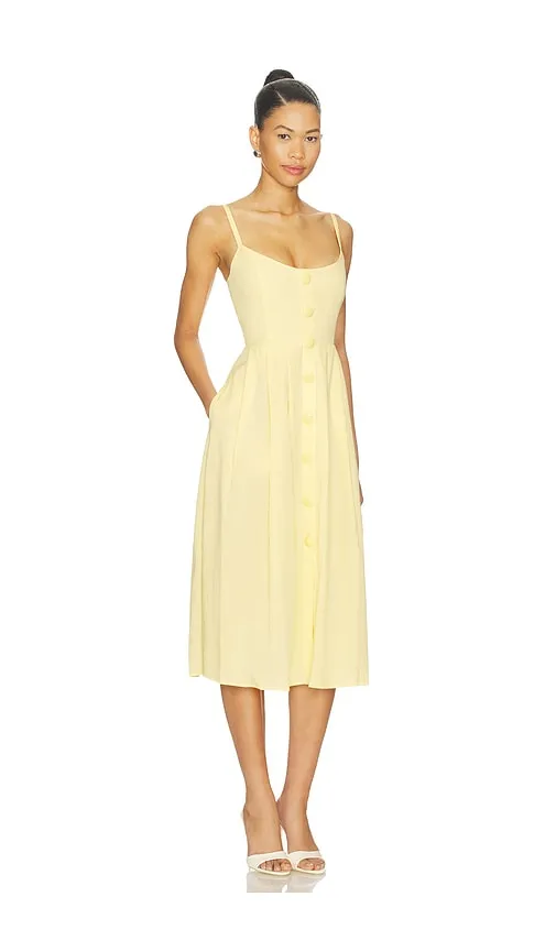 Reanne Midi Dress in Lemon. - size 00 (also in 2, 4, 8) - L'AGENCE - Modalova
