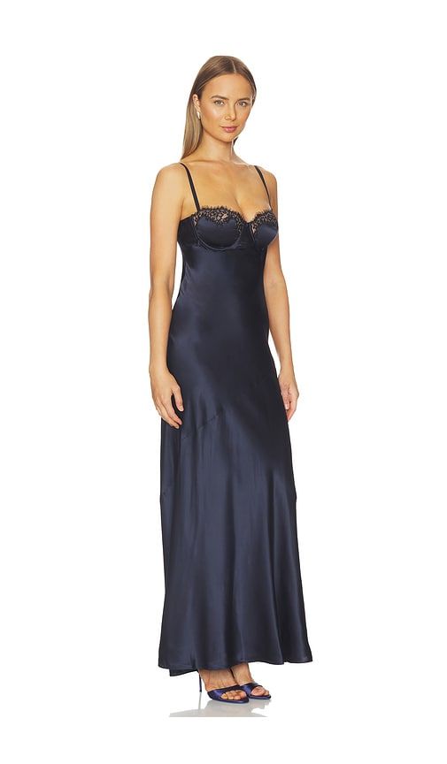 Shayla Lace Bias Cut Maxi Dress in Navy. - size 0 (also in 2, 4) - L'AGENCE - Modalova