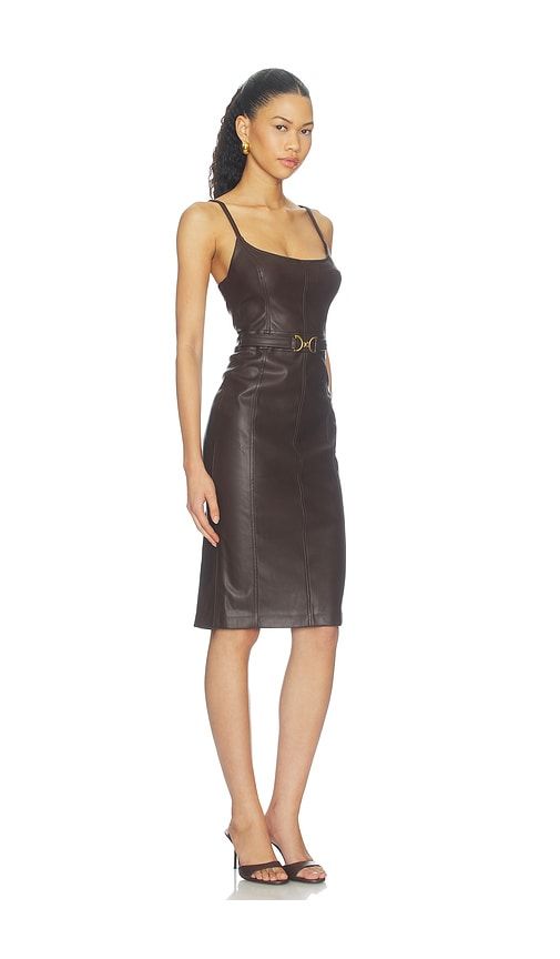 Halia Buckle Midi Dress in Chocolate. - size 0 (also in 4, 6) - L'AGENCE - Modalova