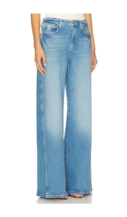 Beau High Rise T Seam Wide Leg in Denim-Light. - size 24 (also in 25) - L'AGENCE - Modalova